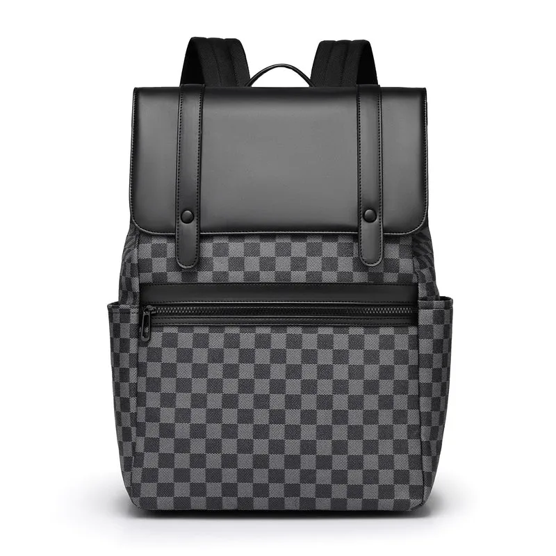Moderner Karierter Muster Rucksack Karnz