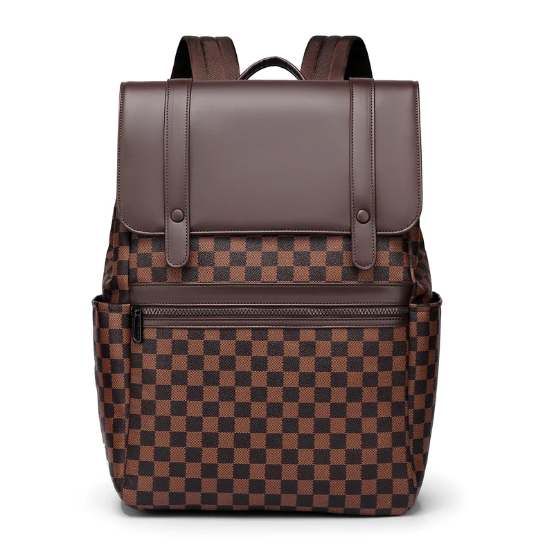 Moderner Karierter Muster Rucksack Karnz