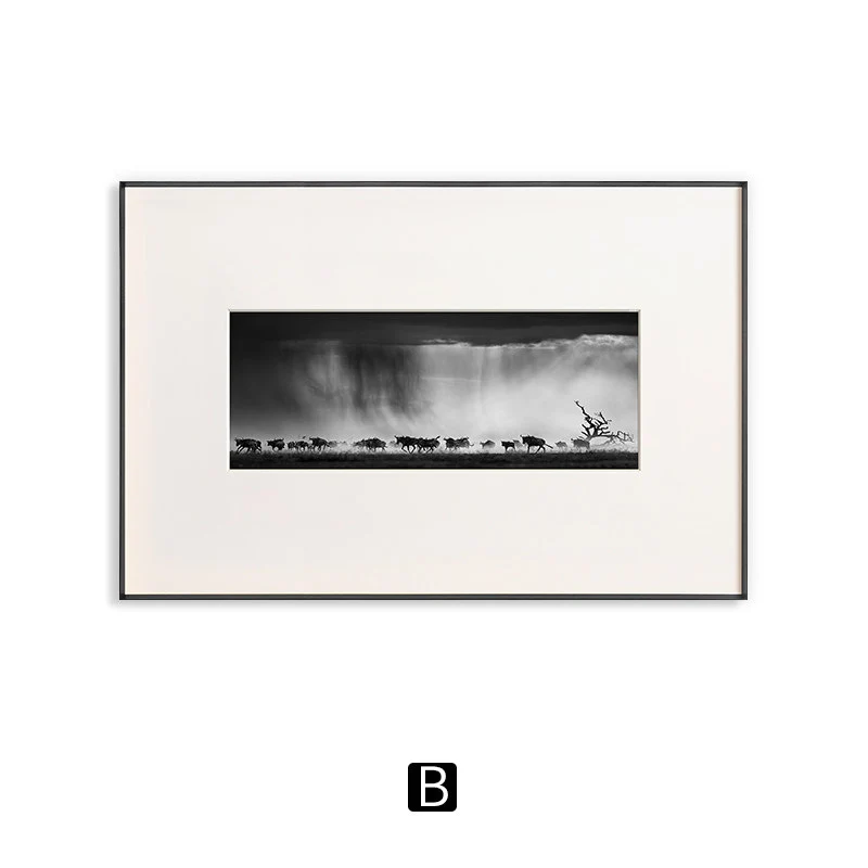 Panoramische Tierwelt Gerahmte Wandkunst