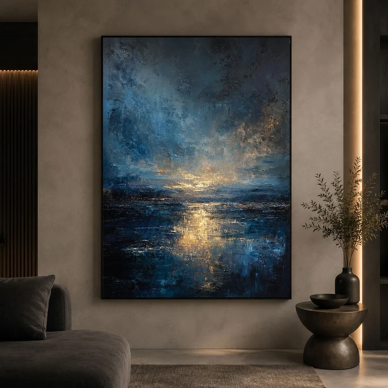 Abstraktes Küstenlandschaft Leinwand Kunstwerk