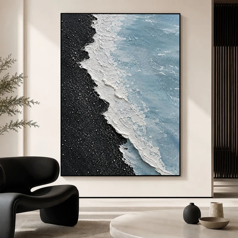 Abstraktes Küstenlandschaft Leinwand Kunstwerk