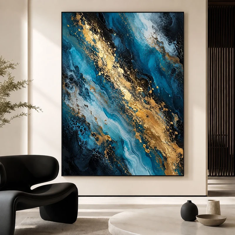 Abstraktes Küstenlandschaft Leinwand Kunstwerk