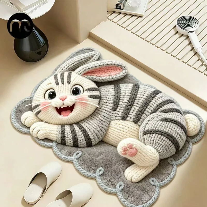 Cartoon Cat Dekorativer Teppich für Innenräume