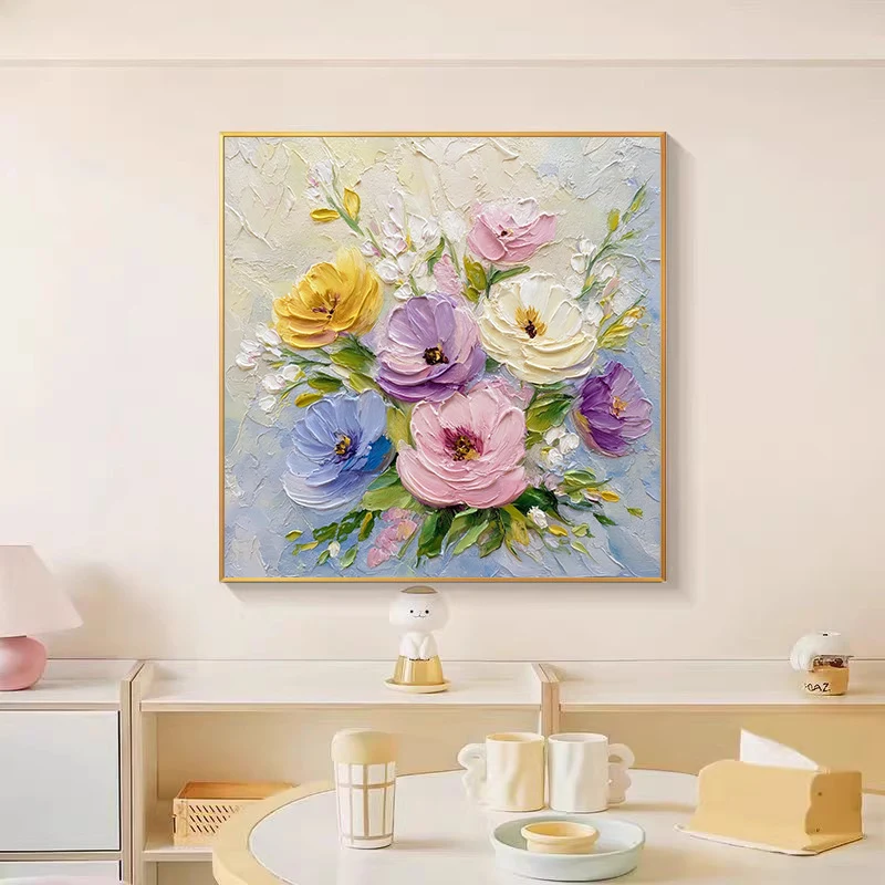 Handgemalte Florale Leinwandwandkunst