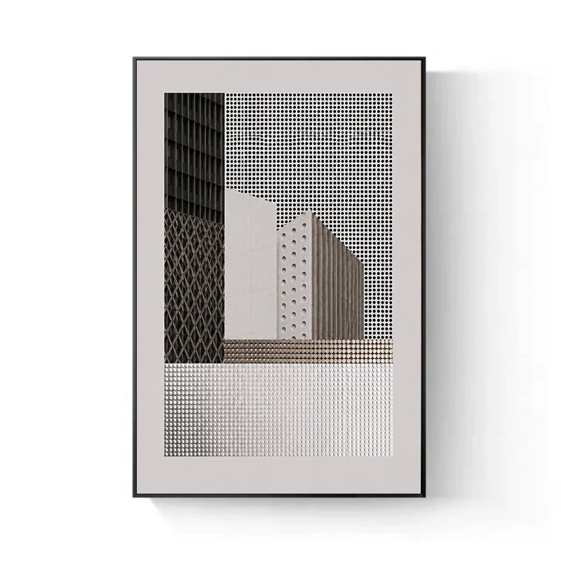 Geometrische abstrakte gerahmte Wandkunst