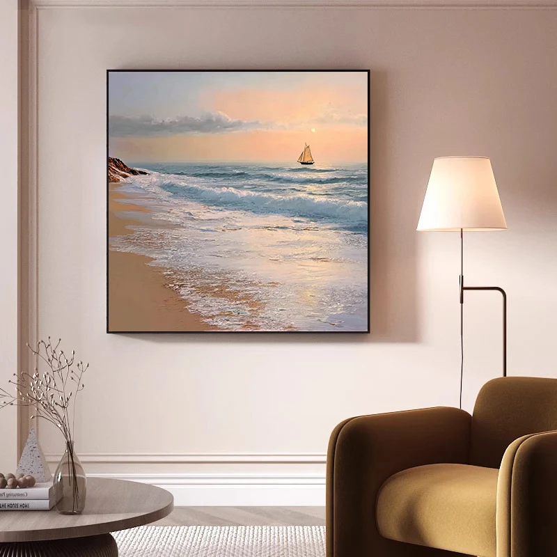 Küsten Sonnenuntergang Seestück Leinwandkunst