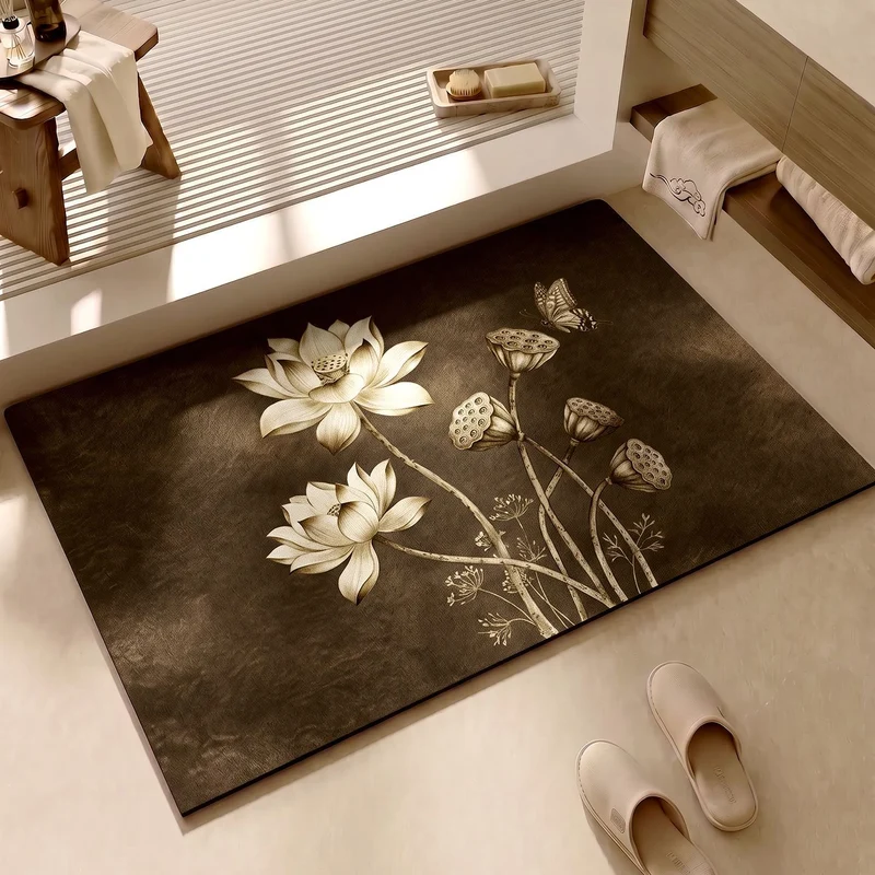 Dekorative florale Muster Badematte