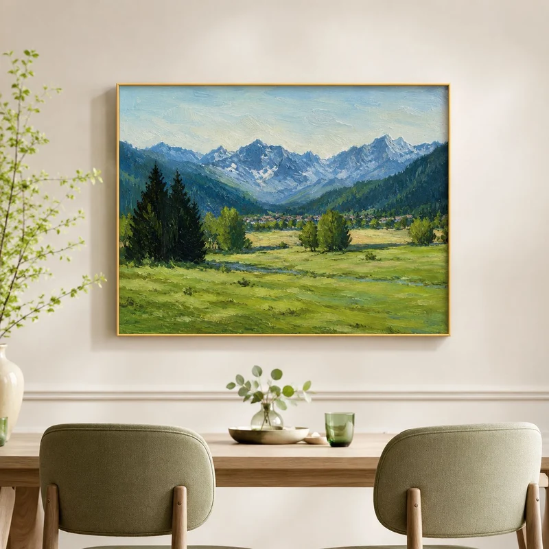 Berglandschaft-Leinwand-Wandkunst für Innenräume