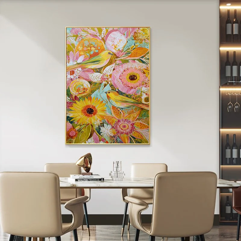 Blumenmuster Leinwand Wandkunst