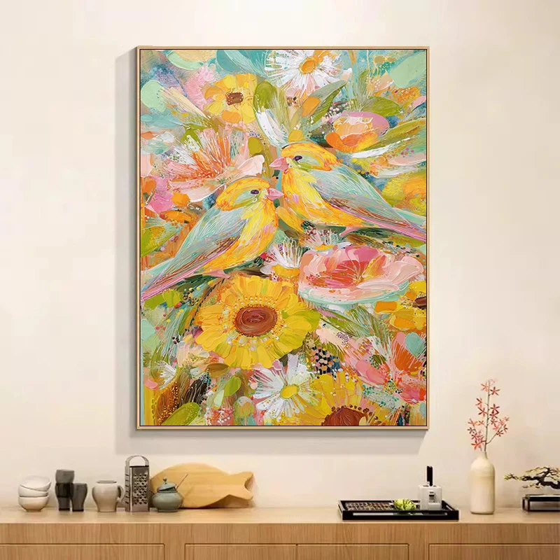 Blumenmuster Leinwand Wandkunst