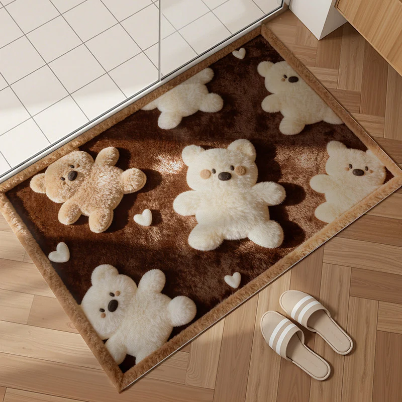 Süßes Bären-Motiv rutschfester Badezimmerteppich