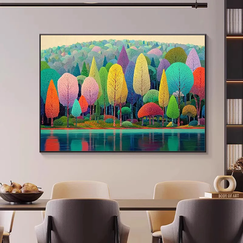 Vibrante von der Natur inspirierte Kunstleinwand
