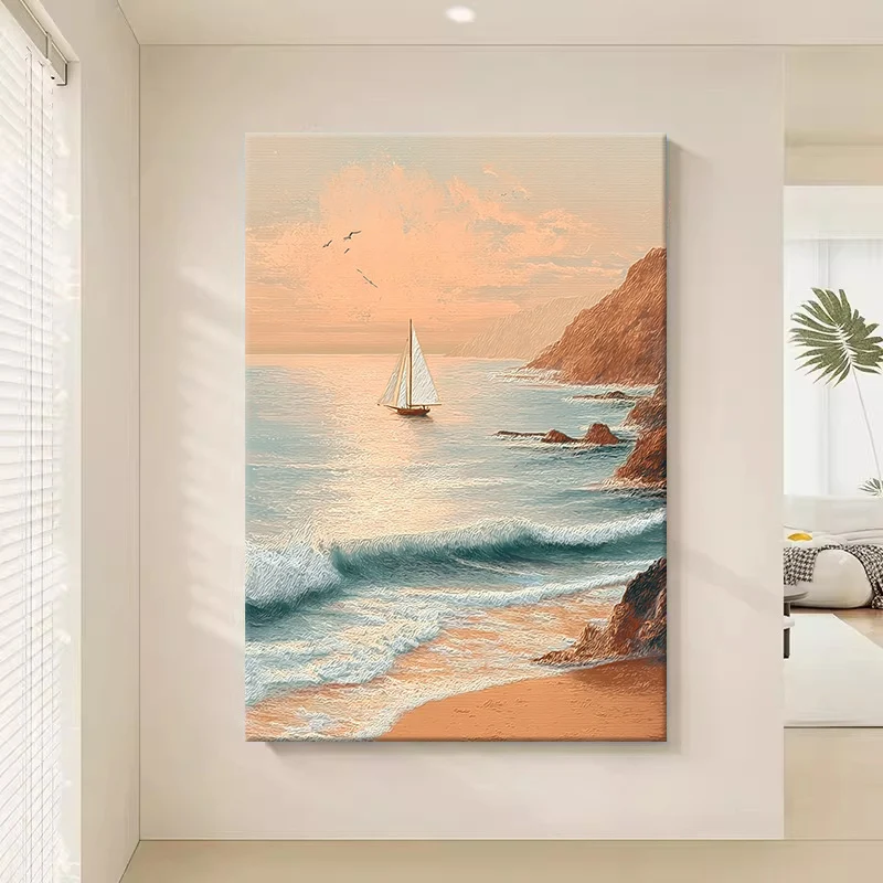 Texturiertes Seascape-Leinwandkunstwerk