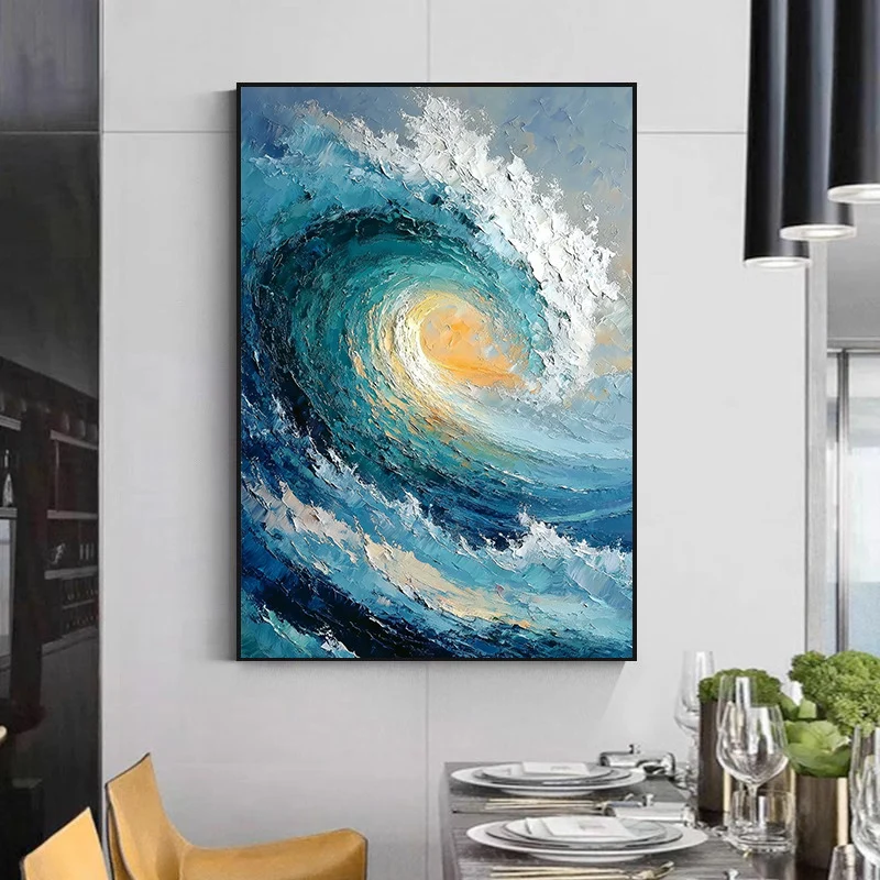 Texturierte Ozeanwellen-Leinwandkunst