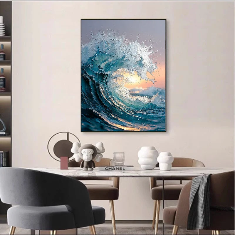 Texturierte Ozeanwellen-Leinwandkunst