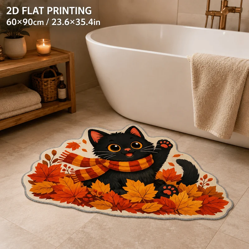 Gemütliche katzenmotivierte Plüsch-Badematte