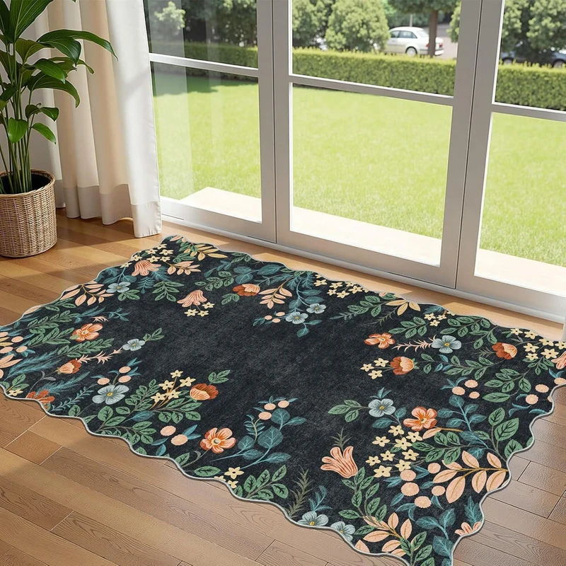 Eingangsmatte mit Blumenmuster, waschbar