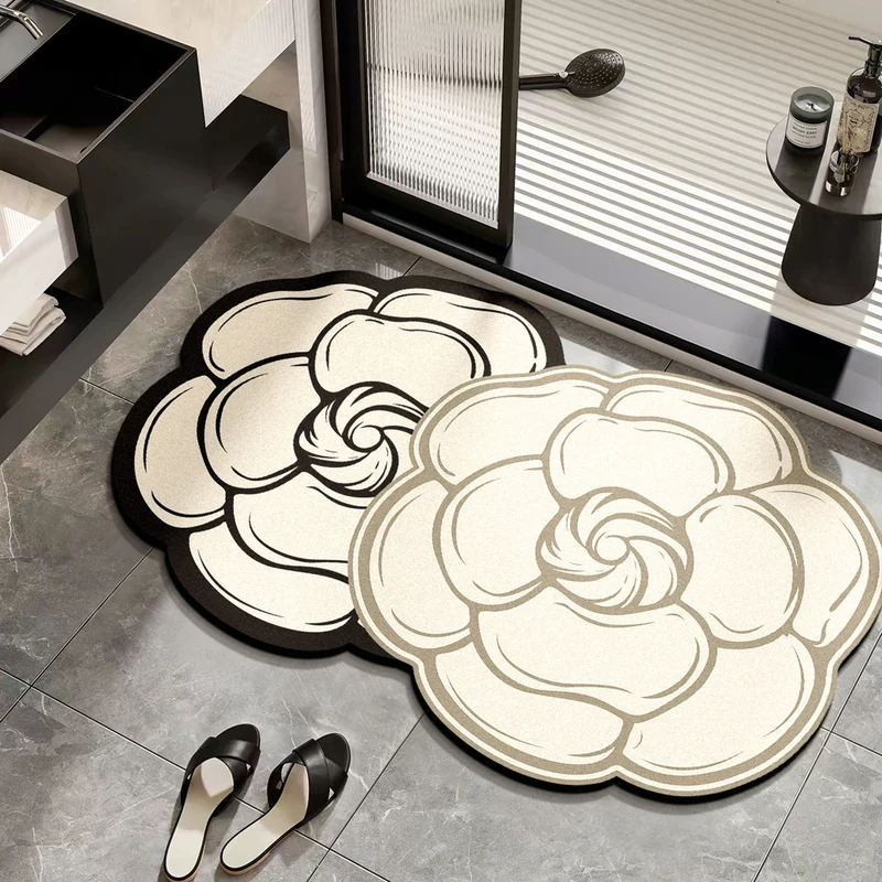 Elegante Blumenmuster-Badmatte für Badezimmer