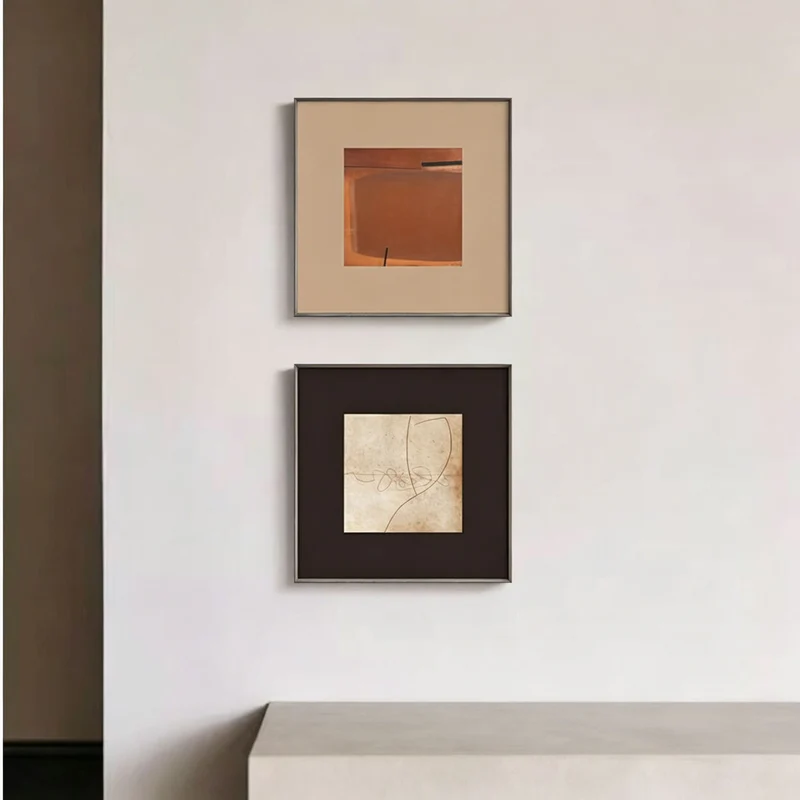 Elegante gerahmte abstrakte Linienkunst