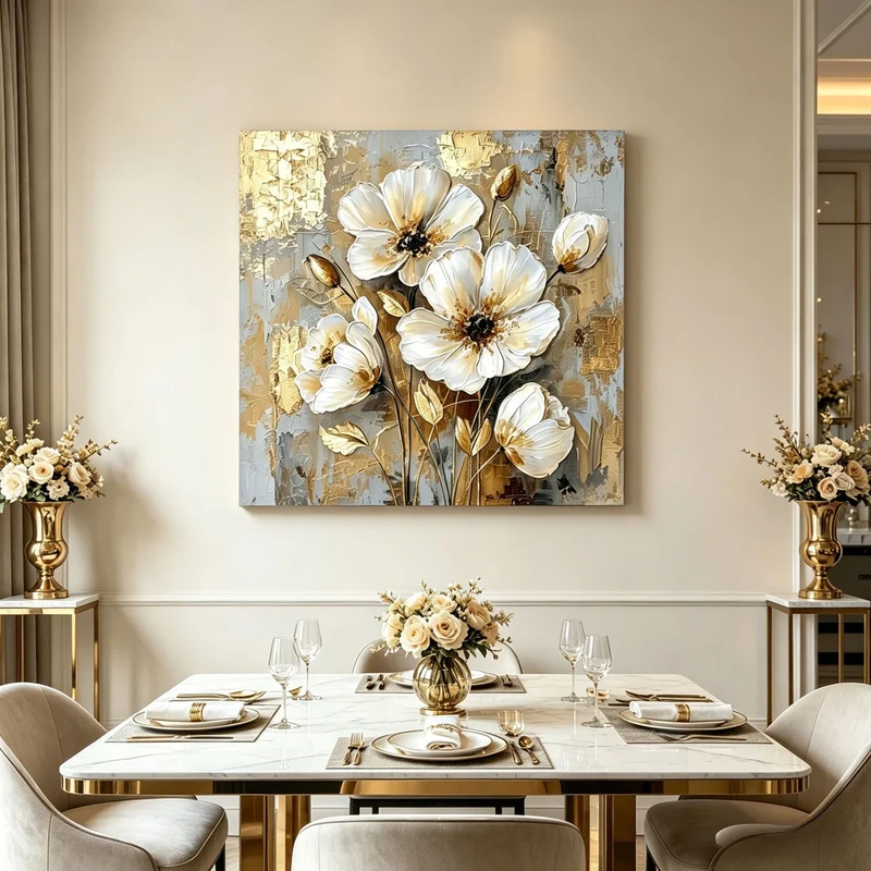 Elegante florale abstrakte Leinwandkunst