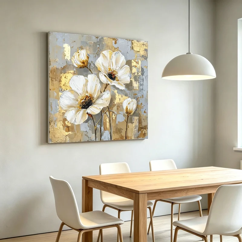 Elegante florale abstrakte Leinwandkunst