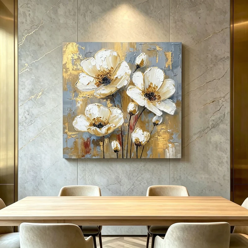 Elegante florale abstrakte Leinwandkunst