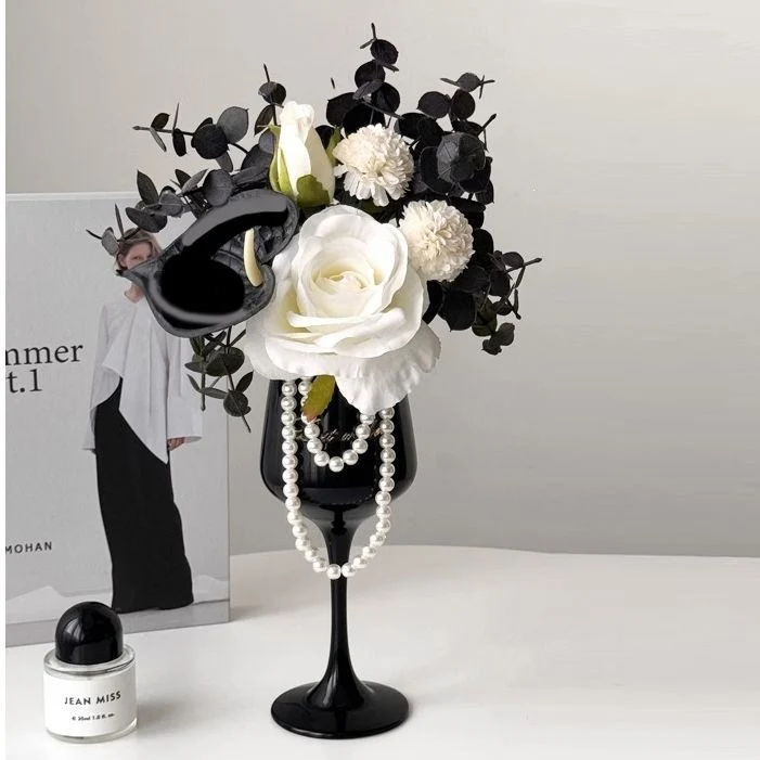 Elegante Blumen Weinglas Tisch centerpiece