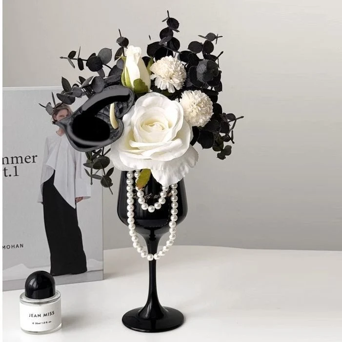 Elegante Blumen Weinglas Tisch centerpiece