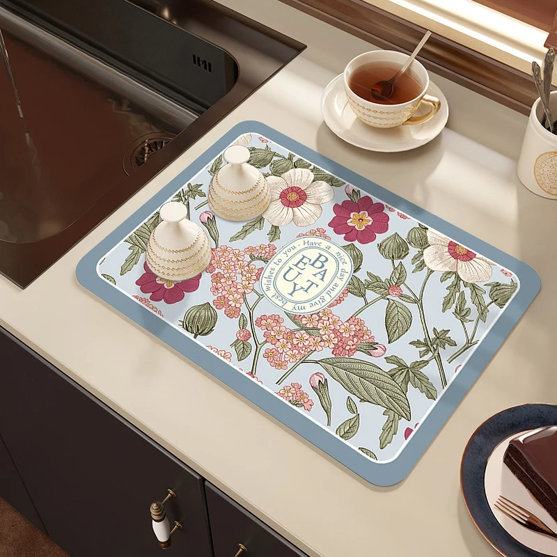 Dekorativer floraler Druck Küchenmatte für Zuhause