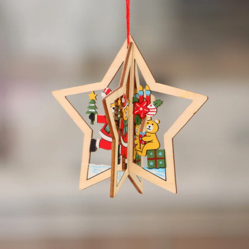 Weihnachtsschmuck aus Holz, lasergraviert