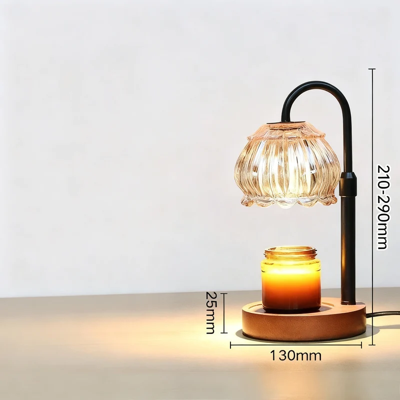 Wachsschmelz-Lampe mit Holzsockel