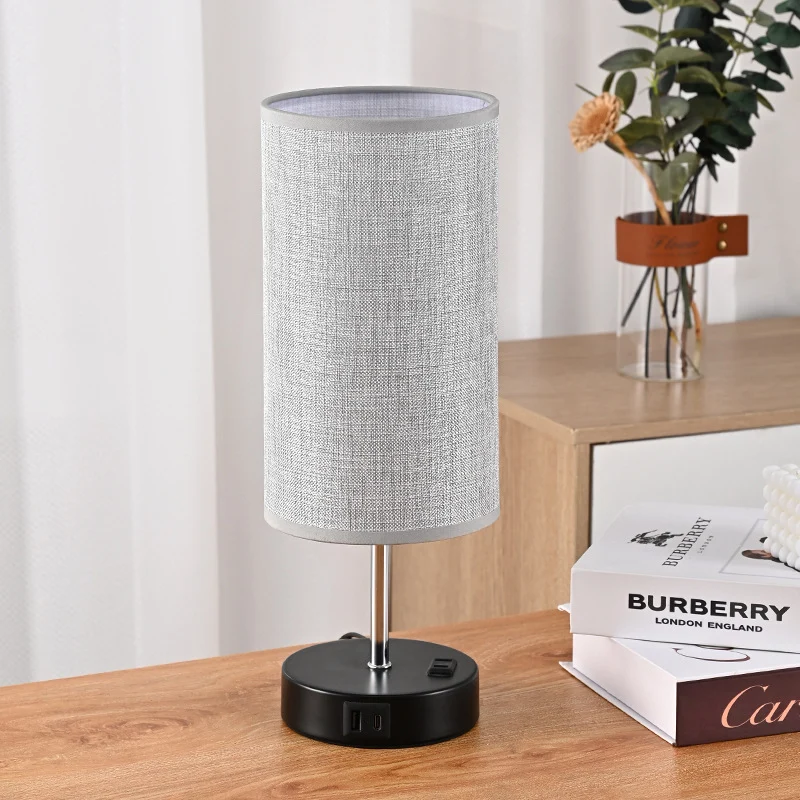 Tischleuchte USB, LED, dimmbar, Stoff