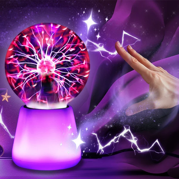 Plasmaball-Leuchte, USB, Touchsensor, 7,6×7,6×14 cm