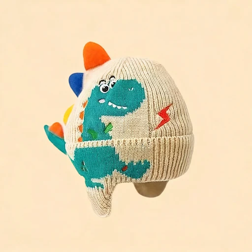 Kindermütze mit Ohrenklappen, gestrickt, warm