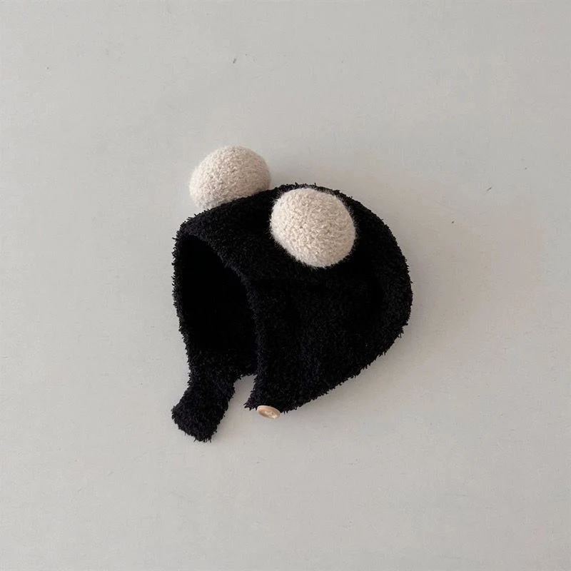 Kindermütze mit Ohrenklappen, gestrickt, warm