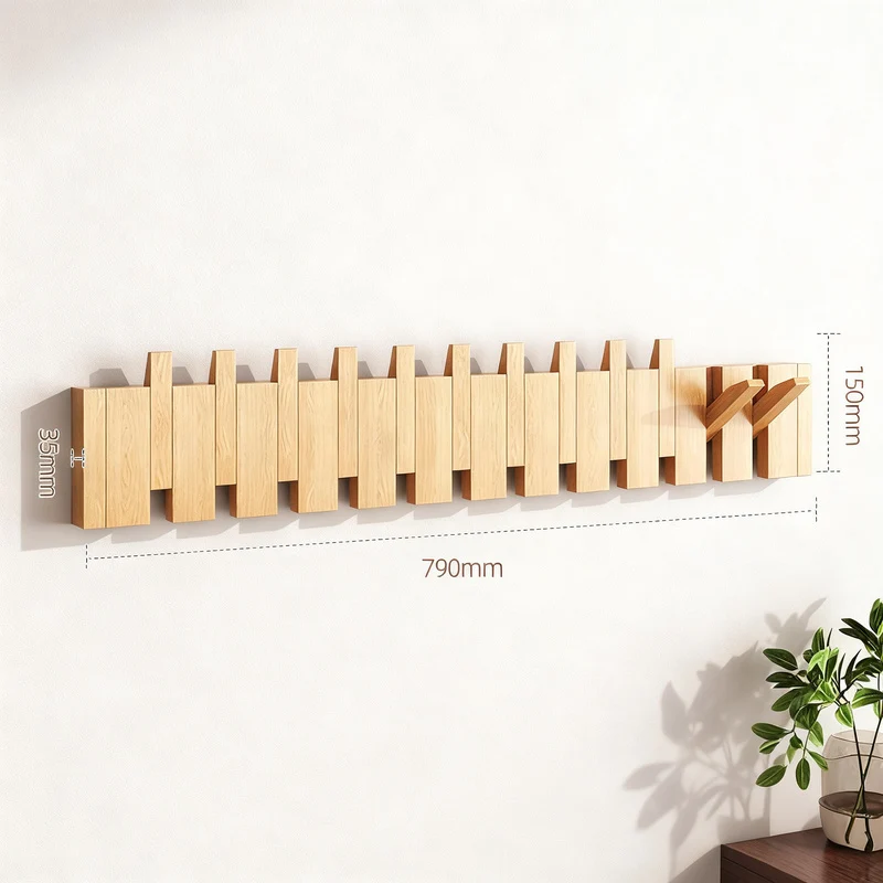 Holz-Wandgarderobe aus Buche, 3–12 Haken