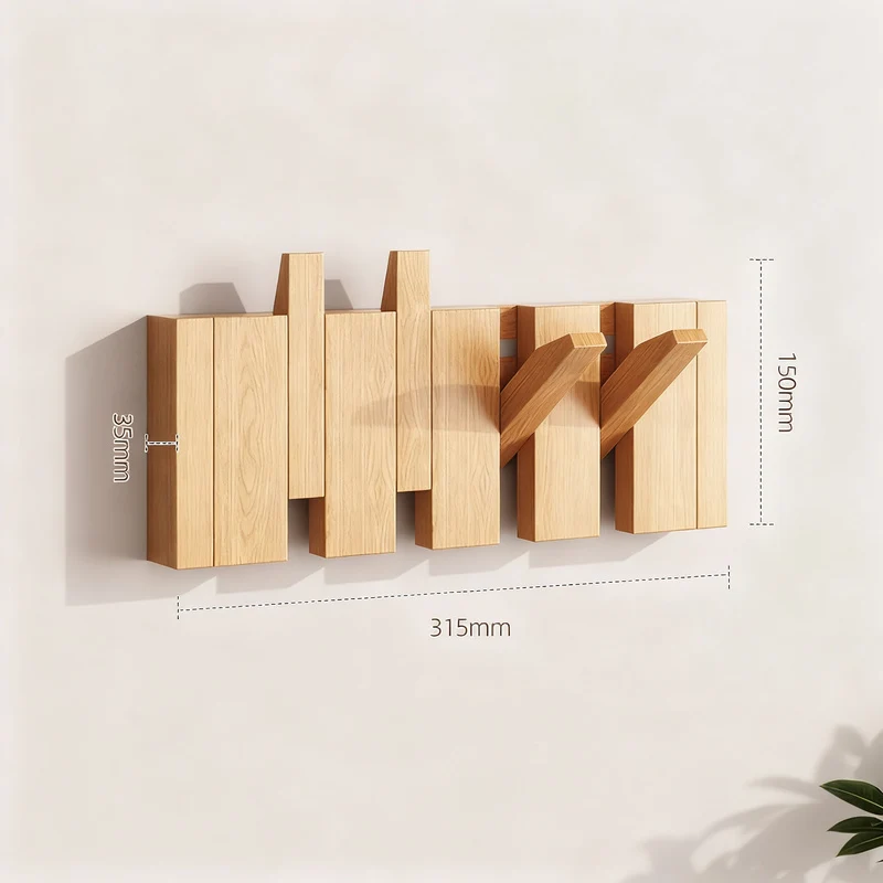 Holz-Wandgarderobe aus Buche, 3–12 Haken