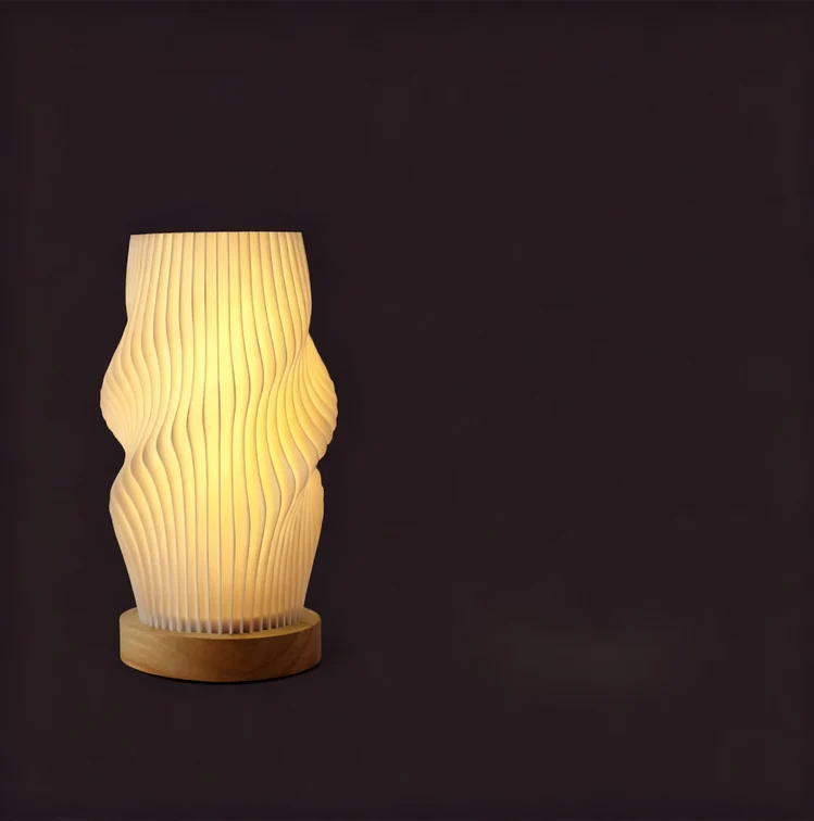 3D-Drehlampe mit USB-Aufladung, Creme-Stil