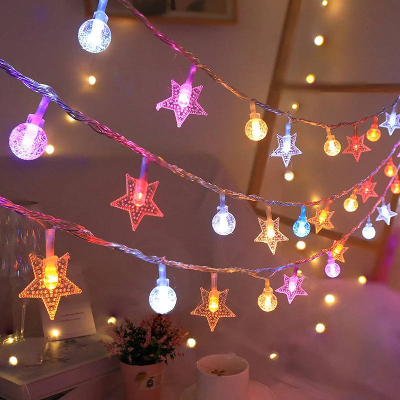 Solar-Lichterkette mit Sternen und Kugeln, 3,5 m