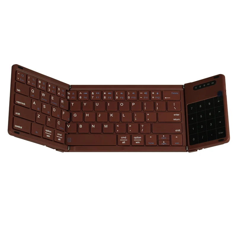 Bluetooth-Tastatur dreiteilig faltbar, 181 × 107 mm