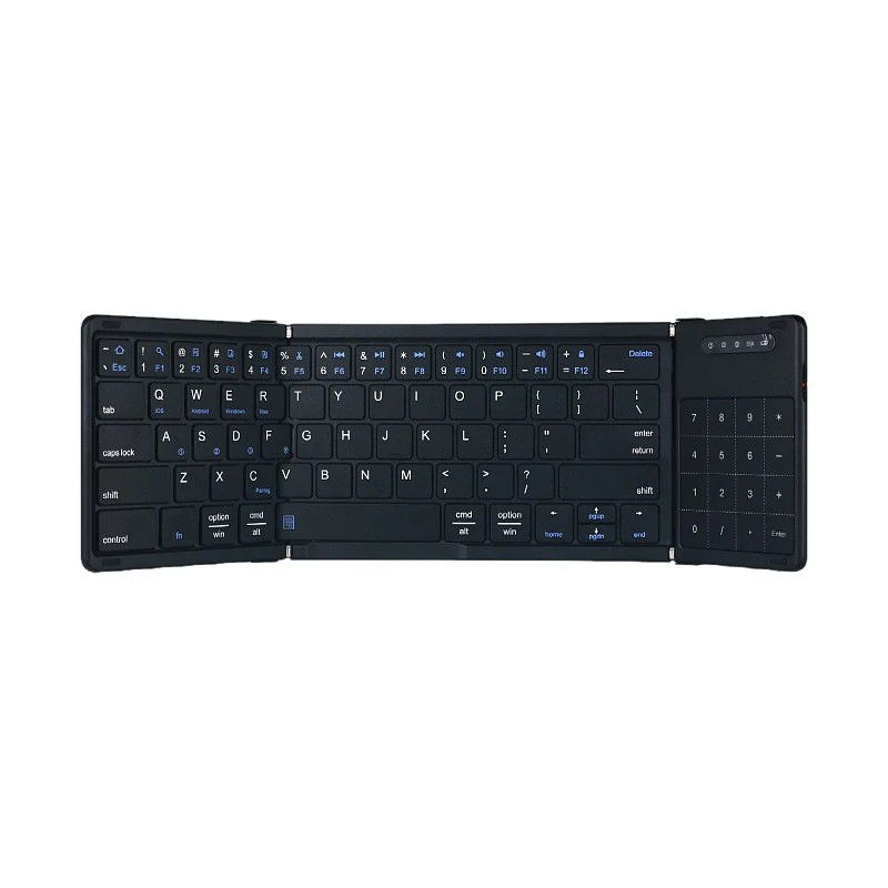 Bluetooth-Tastatur dreiteilig faltbar, 181 × 107 mm