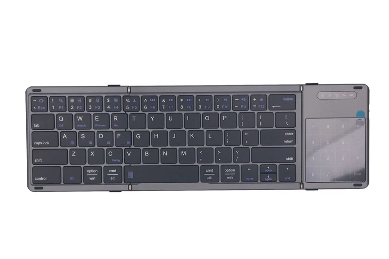 Bluetooth-Tastatur dreiteilig faltbar, 181 × 107 mm