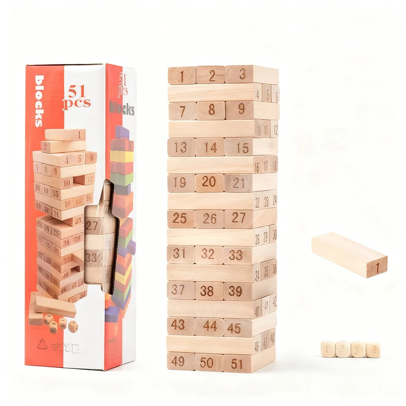 Holz-Stapelspiel, 48–51 Teile