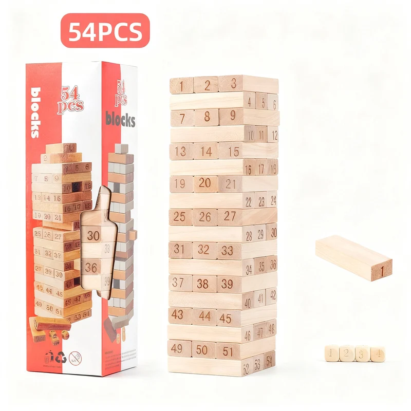 Holz-Stapelspiel, 48–51 Teile