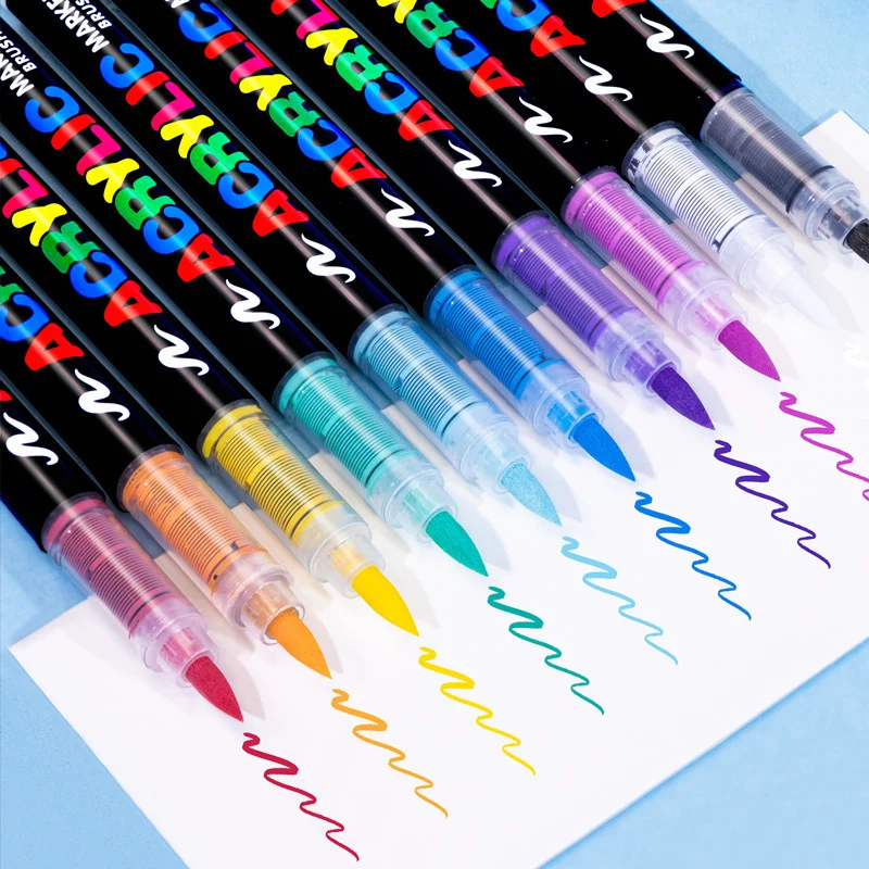 Acrylmarker-Set, 12–168 Farben, direkt befüllt