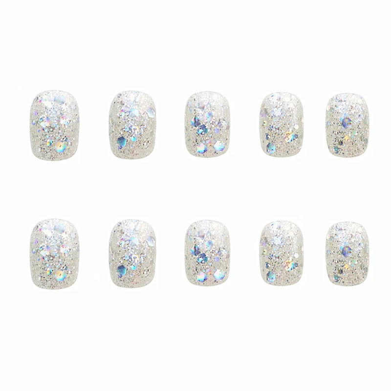 Glitzerndes Gel Aufklebe-Nagelset Karnz