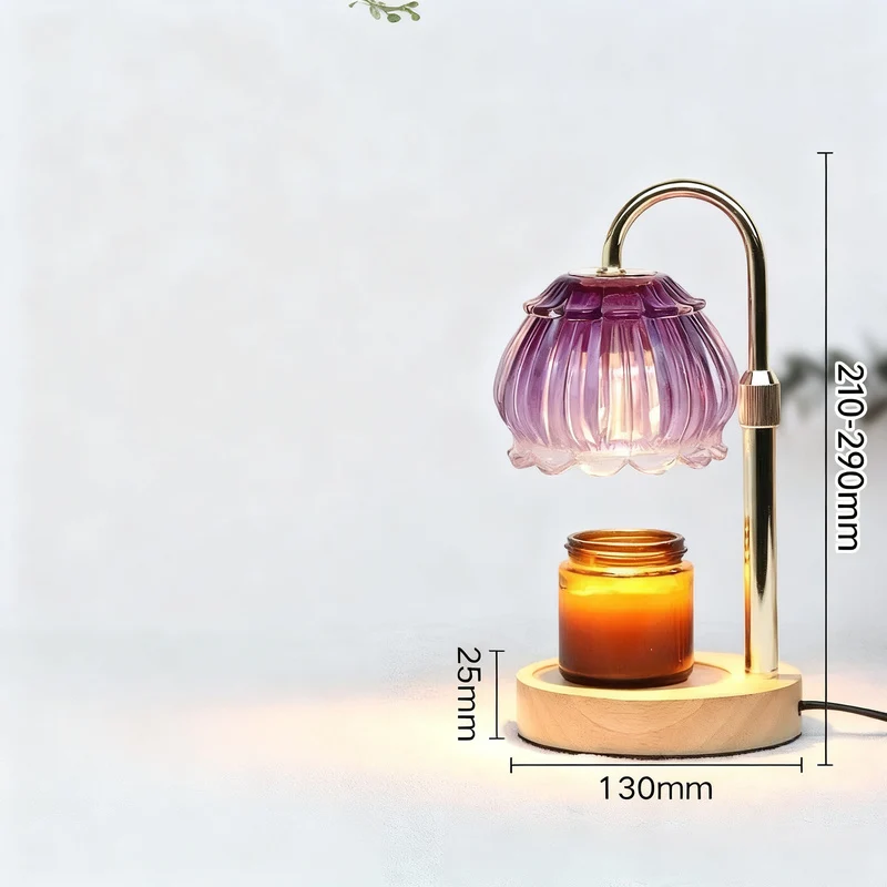 Wachsschmelz-Lampe mit Holzsockel