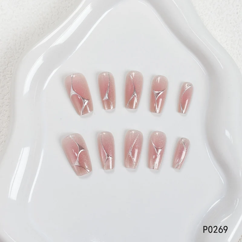 Premium Künstlerische Press-On Nagelset Karnz