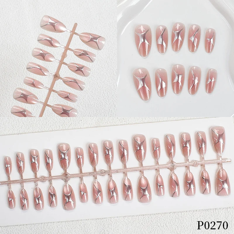 Premium Künstlerische Press-On Nagelset Karnz
