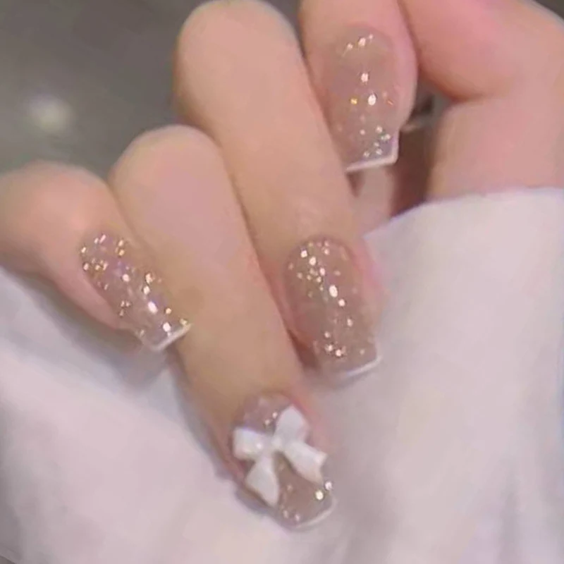 Glitzernde Glitzer Press-On Nail Art Set Karnz